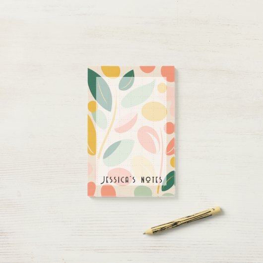 Retrogeïnspireerd abstract notitiepad post-it® notes (Op bureau)