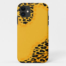 Retrogele en zwarte spatafdruif iPhone 11 hoesje