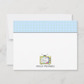 RetroGele tv-set met flatpanel Notitiekaartje (Voorkant)