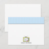 RetroGele tv-set met flatpanel Notitiekaartje (Voorkant / Achterkant)