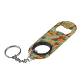 Retrogeometrisch patroon 4 2 sleutelhanger flessenopener (Voorkant Gekanteld)