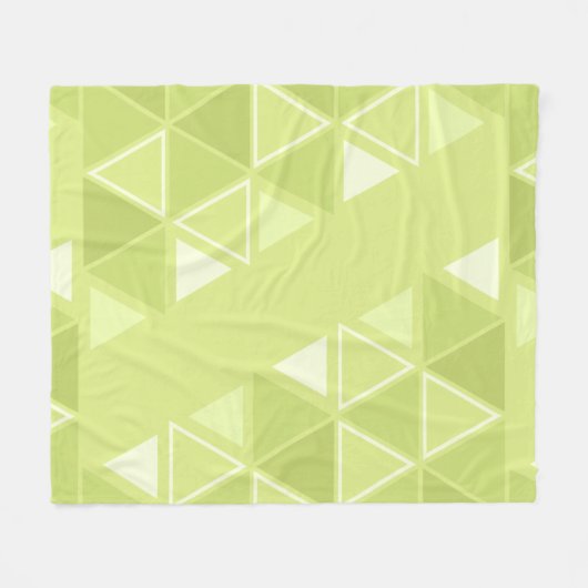 Retrogeometrische driehoeken Chartreuse Fleece Deken (Voorkant (Horizontaal))