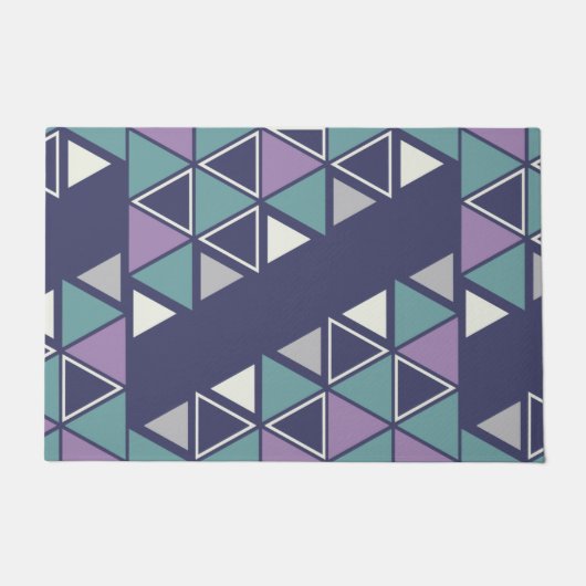 Retrogeometrische driehoeken Multicolorn Deurmat (Voorkant)
