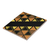 Retrogeometrische driehoeken Oranje geel Tegeltje (Zijkant)