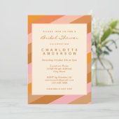 Retrogeometrische strips in het Vrijgezellenfeest  Kaart (Staand voorkant)