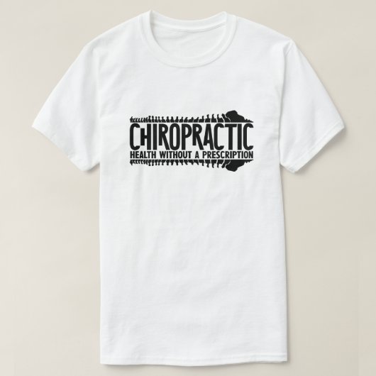 Retrogezondheid zonder voorschrift Chiropraktijk T-shirt (Design voorkant)