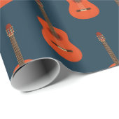 Retrogitarpatroon Cadeaupapier (Rol Hoek)