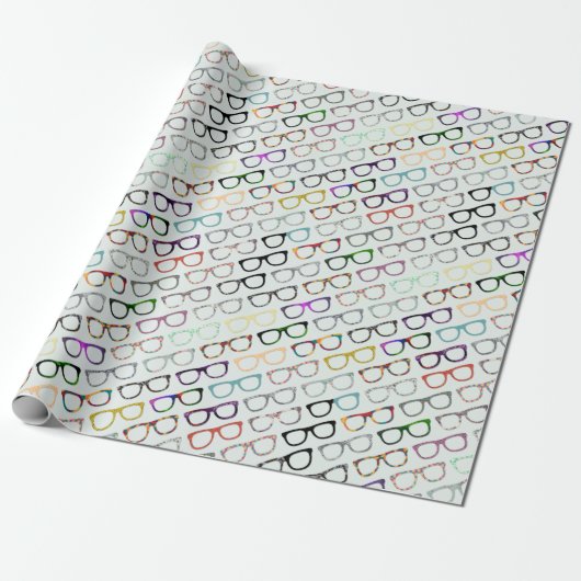 Retroglaspap Hipster Wrapping Paper Cadeaupapier (Uitgerold)