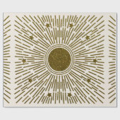 Retroglitter, gouden zon met roggen cadeaupapier (Vlak)