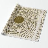 Retroglitter, gouden zon met roggen cadeaupapier (Uitgerold)