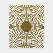 Retroglitter, gouden zon met roggen fleece deken (Voorkant)