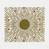 Retroglitter, gouden zon met roggen fleece deken (Voorkant (Horizontaal))