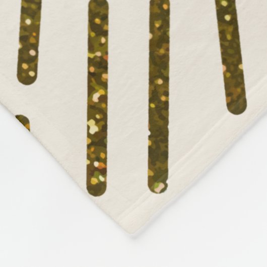 Retroglitter, gouden zon met roggen fleece deken (Hoek)