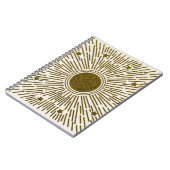 Retroglitter, gouden zon met roggen notitieboek (Linkerzijde)