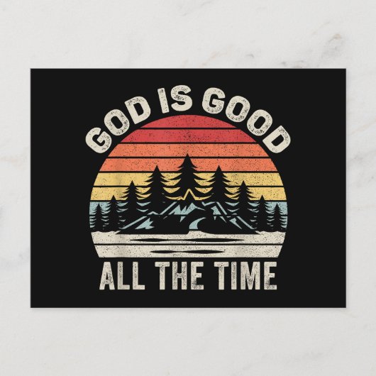  RetroGod is altijd goed Christelijk Briefkaart (Voorkant)