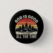  RetroGod is altijd goed Christelijk Ronde Button 3,2 Cm (Voorkant)