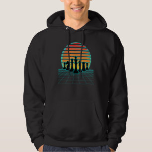 Retrogolf schaakstukken esthetische 80s Stijlspel  Hoodie