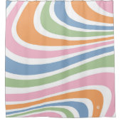 Retrogolfontwerp Douchegordijn (Voorkant)