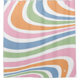 Retrogolfontwerp Douchegordijn