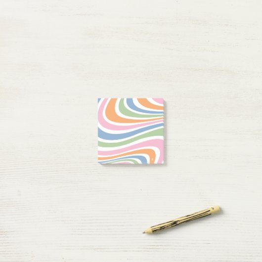 Retrogolfontwerp Post-it® Notes (Op bureau)