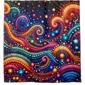 "Retrogolfverlichting" Douchegordijn (Voorkant)