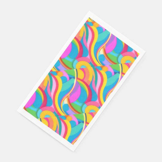 Retrogolven Abstracte kleurrijke doedelen Servet (Hoek)