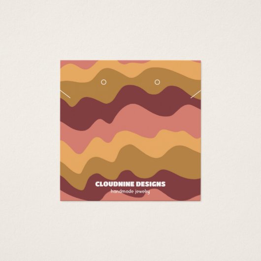 Retrogolven die Ketting juwelen-beeldschermkaart v Vierkante Visitekaartjes (Voorkant)