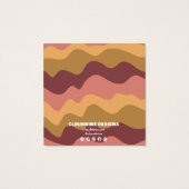 Retrogolven die Ketting juwelen-beeldschermkaart v Vierkante Visitekaartjes (Achterkant)