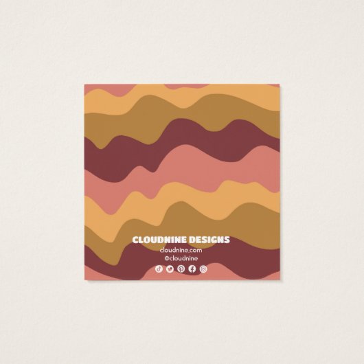 Retrogolven die Ketting juwelen-beeldschermkaart v Vierkante Visitekaartjes (Achterkant)