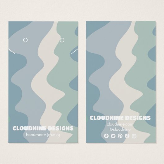 Retrogolven die Ketting juwelen-beeldschermkaart v Visitekaartje (Voorkant /achterkant)