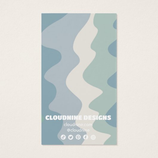 Retrogolven die Ketting juwelen-beeldschermkaart v Visitekaartje (Achterkant)