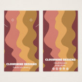 Retrogolven die Ketting juwelen-beeldschermkaart v Visitekaartje (Voorkant /achterkant)