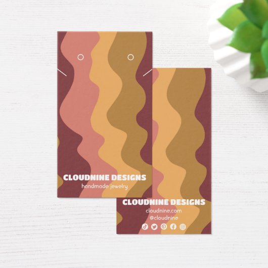 Retrogolven die Ketting juwelen-beeldschermkaart v Visitekaartje (Bureau)