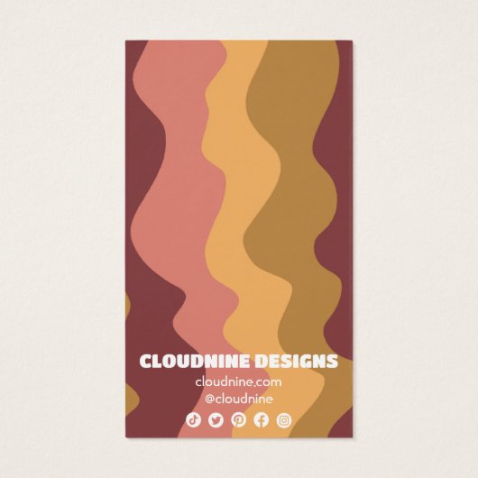 Retrogolven die Ketting juwelen-beeldschermkaart v Visitekaartje (Achterkant)