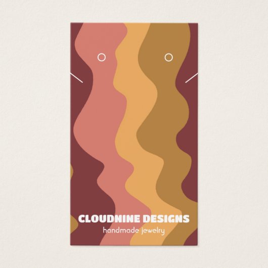 Retrogolven die Ketting juwelen-beeldschermkaart v Visitekaartje (Voorkant)