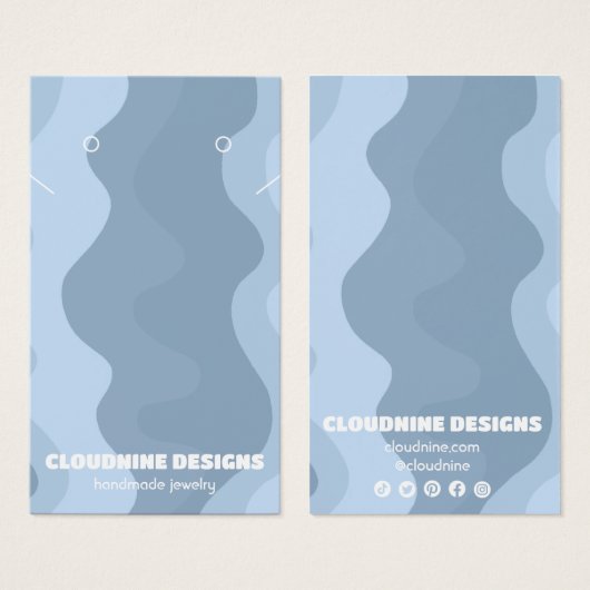 Retrogolven die Ketting juwelen-beeldschermkaart v Visitekaartje (Voorkant /achterkant)