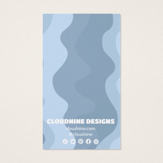 Retrogolven die Ketting juwelen-beeldschermkaart v Visitekaartje (Achterkant)