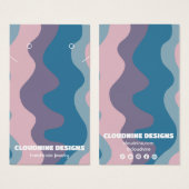 Retrogolven die Ketting juwelen-beeldschermkaart v Visitekaartje (Voorkant /achterkant)