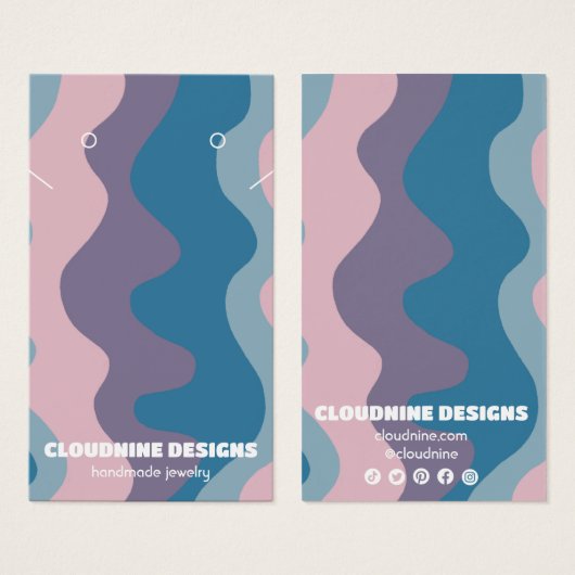 Retrogolven die Ketting juwelen-beeldschermkaart v Visitekaartje (Voorkant /achterkant)