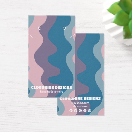 Retrogolven die Ketting juwelen-beeldschermkaart v Visitekaartje (Bureau)