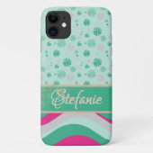 Retrogolven en bloemen Case-Mate iPhone case (Achterkant)