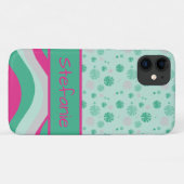 Retrogolven en bloemen II Case-Mate iPhone Case (Achterkant (horizontaal))