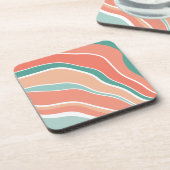 Retrogolven - Oranje en groen Bier Onderzetter (Linkerzijde)