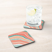 Retrogolven - Oranje en groen Bier Onderzetter (Rechterzijde)