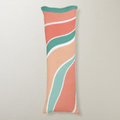 Retrogolven - Oranje en groen Lichaamskussen (Voorkant Verticaal)