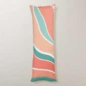 Retrogolven - Oranje en groen Lichaamskussen (Achterkant (Verticaal))