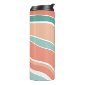 Retrogolven - Oranje en groen Thermosbeker (Gedraaid links)