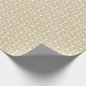 Retrogoud wit hexagonal geometrisch patroon cadeaupapier (Hoek)