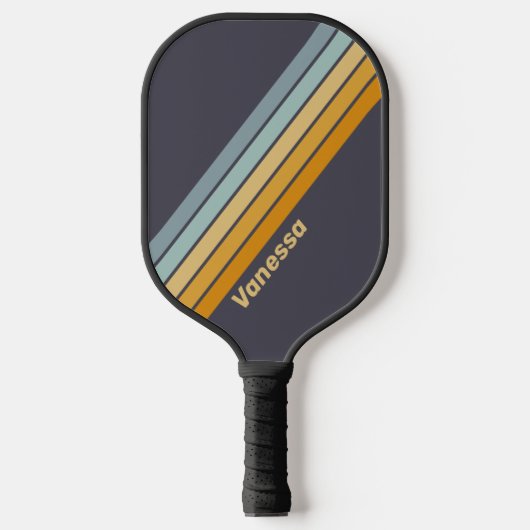  retrograde regenboog gestreept met naam pickleball paddle (Voorkant)