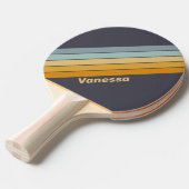 retrograde regenboog gestreept met naam tafeltennisbatje (Voorkant Gekanteld)